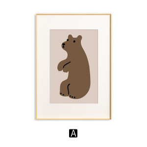 Nordic Artistic Cartoon Rabbit Wall Art Warm Decorative Painting Animal Bedroom Childrens Room Decoration Combination Picture