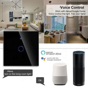 1pc Tuya WIFI Smart Home Switch Light Wall US/EU Glass Touch Panel Voice Wireless Remote Control by Alexa Google Home