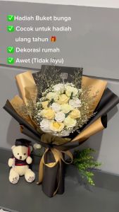 HER.FLORIST 15PCS Premium Soap and Dried Flowers Bouquet / Buket Bunga Sabun dan Bunga Kering Kado