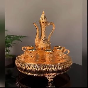Bộ Ấm Chén Đồng Khay Cao Mạ Vàng Hoàng Gia Cao Cấp