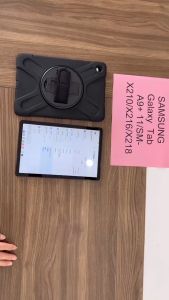 Hard Case Armor For Samsung Tab A9 Plus 11 inch SM-X210 SM-X215 SM-X216 2023 Silicone TPU Cover Bumper Shoulder Hand Strap TD753 Casing Heavy Duty Rigged Stylus Pen Slot Shock Resistant Adjustable