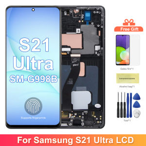 AMOLED S21 Ultra Screen Assembly for Samsung Galaxy S21 Ultra 5G G998B G998B/DS Lcd Display Touch Screen with Fingerprints