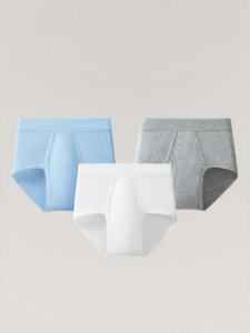 THREEGUN | Pure Cotton High Waist Mens Underwear Three Pack No Itching Print Label Comfortable Breathable Triangle Shaped Elderly Upgrade
