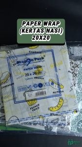 Kertas Nasi Motif 20x20 cm Paper Wrap 100 pcs Printing Laminasi Food Grade Burger Kebab Dragon Pack Koran Roti Yellow Love Daun - Lazada