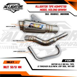 KNALPOT RACING KOMPETISI KOLONG BAWAH KLX-150 S L G BF DTRACKER OLD/NEW CRF150L WR 155 SUPERMOTO CROS TRAIL ORIGINAL ALLIGATOR