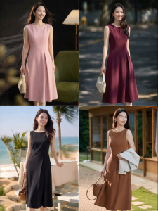 Misoshine | Sleeveless Slimming Simple Waist-defining Commute Dress