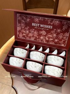 Elegantly Crafted Rose Garden Ceramic Dining Set High Temperature Firing Underglaze Color Dinnerware Set Wedding Gift Moving Gift