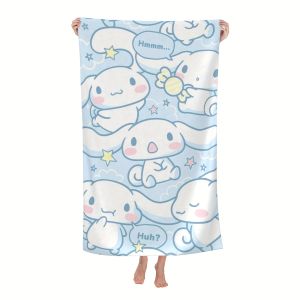 Sanrio | Cinnamoroll Beach Towel 2D Single Print Cute Home Decor Bath Accessory Soft Functional Cartoon-Themed Attractive Durable Stylish