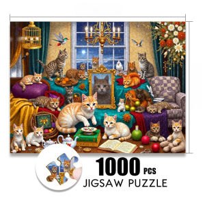 Jigsaw Puzzle 500 1000 1200 2000pcs Group Of Cute Kittens In Cozy Room For Adults Large Puzzle Toy Family Brain Teaser Present