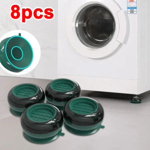 8pcs Washing Machine Base Anti Vibration Pads Shock Noise Cancelling Anti Slip Washer Dryer Fridge Stand Reduce Noise Feet Mats