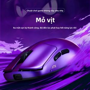 Chuột Chơi Game Không Dây ATK Blazing Sky DUCKBILL Ultra 2.4G Chế Độ Kép Cảm Biến 8000Hz Nhẹ 46g Có Nút Điều Chỉnh DPI