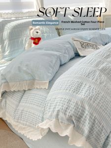 Summer Family Bedroom Princess Style Lace Bedding Set