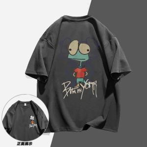 Summer Dopamine Wear Plus Size Chubby Girl 100% Cotton Coat Loose and Simple Half Sleeve Couples Dress Short Sleeve T-shirt for Men and Women