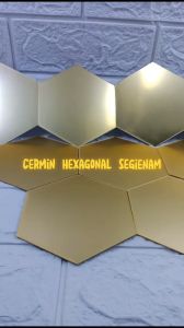 Hexagonal Cermin Tempel Sticker Kaca Hexagonal Segi Enam