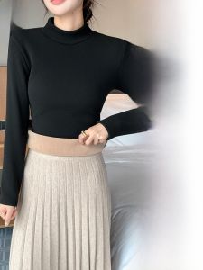 Miiow | Womens Thermal Long Sleeve Shirt High Neck Thickened Integrated Velvet Slim Fit Warm Winter New Style MiiOW Cat Person Base Shirt