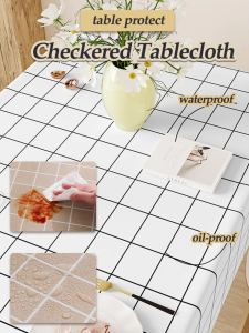 Grid tablecloth - Waterproof oil-resistant and stain-resistant table protection