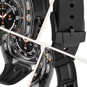 Modification Kit Strap+Case for Samsung Galaxy Watch Ultra Silicone Loop Band Bracelet for Galaxy Watch Ultra Men Sport Wristband