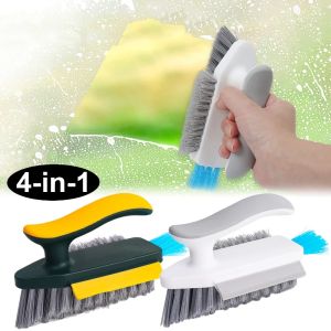 Bàn Chải Rãnh Khe Hở Bàn Chải Cạo Kính Đa Năng 4 Trong 1 Bàn Chải Làm Sạch Lốp Xe Sàn Phòng Tắm Nhà Bếp Vệ Sinh Trong Gia Đình Toos