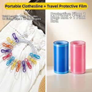 CHUSHE | Portable Travel Clothesline Outdoor Drying With Clips