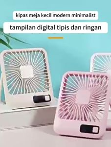 Kipas Meja Mini Portabel USB 6000mAh Gantung 180° LED Kipas Angin Tidur 5 Kecepatan Kipas Untuk Kantor Sekolah Olahraga Luar