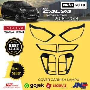 Paket Cover Garnish Lampu Depan Belakang Toyota Calya 2016 - 2018 Hitam Doff