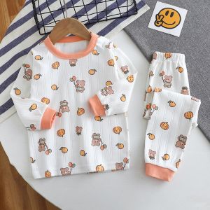 Pure Cotton Childrens Underwear Set Warm Baby Clothes Boys And Girls Sleepwear Comfortable Soft Fabric Spring Autumn Wear