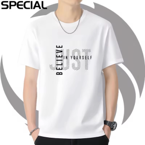 ManStyle-a Mens Minimalist Letter Print T-Shirt Short Sleeve Crew Neck Casual Summer Wear