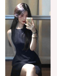 Váy Vest Không Tay Phong Cách Hepburn Kiểu Pháp Dành Cho Nữ Mùa Hè 2026 Váy Đen Nhỏ Thanh Lịch Váy Bó Eo Cotton Mềm Mại