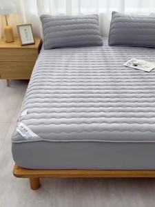 New Class A Quilted Fitted Sheet Thickening Three-Piece Set Simmons Cover Dirt-Proof Sets Solid Color Non-Slip All-Inclusive Dustproof 2