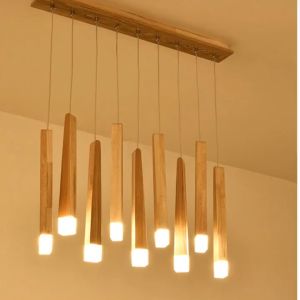 Matchstick Wood Pendant Lights for Bar Kitchen Shop Restaurant Lounge Nordic Light Natural Wooden Japanese Hanging Lamp Fixtures
