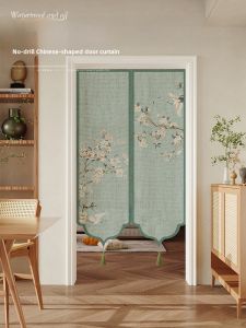 New Chinese Style Bedroom Privacy Door Curtain High End Feelings No Punching Bathroom Blocking Cloth Curtain Kitchen Partition Light Blocking Curtain