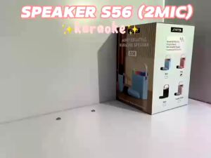 【COD】KOOYIINN Speaker Bluetooth 2Mic 1 Set Karaoke Speaker KTV Cute Stereo Wireless Lucu Portabel Outdoor Speaker Nirkabel - S56