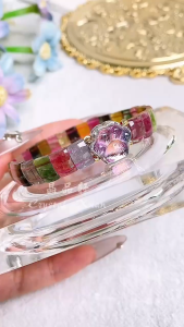 [现货] 糖果碧玺+天铁手串｜缤纷能量 × 宇宙之石 × 守护平安｜Tourmaline Candy Colors + Tektite Bracelet｜Joy • Cosmic Power • Protection