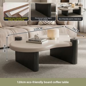 YIYOU | Minimalist Creamy Small Spaces Nordic Modern Creative Design Black and White Versatile Irregular Shape Coffee Table