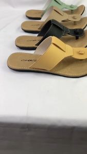 RAFAELA CMT Sandal Flat Wanita Sol Karet Anti Licin Gaya Pantai bahan Kulit Sintetis