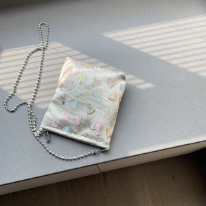 Sweet Heart Chain Bag Womens Versatile Crossbody Phone Bag Cute Stroll Bag Portable Small Bag Summer 2025 Korean Style Bucket Shape