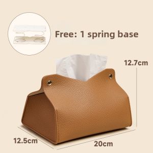 Luxury Leather Finish Tissue Box Organizer