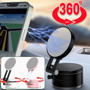 ขายึดการนำทางรถแม่เหล็กด้วยระบบสุญญากาศตัวยึดตัวดูดติดกระจกหน้ารถพับเก็บได้แบบหมุนได้360 °