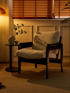 Retro Single Person Small Apartment Sofa Chair Living Room Designer Bedroom Simple Modern Balcony Solid Wood Black Casual Chair