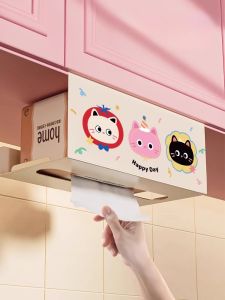 สต็อกเกอร์กระดาษติดผนังแบบแขวนได้ รูปแมว กันน้ำ กันรอยขีดข่วน ชั้นวางของ ตกแต่งครัว เรียบง่าย สไตล์ดั้งเดิม