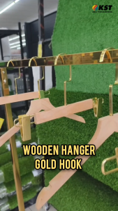 (READY STOCK) Wooden Hanger Korean style/Boutique Solid Clothe Wooden Hanger/Gold Wooden Hanger/Penyangkut Baju Kayu