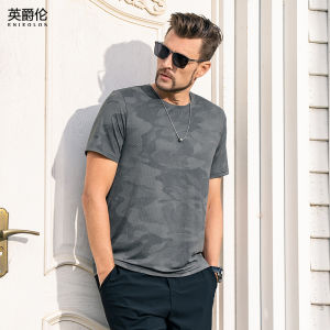 Enjeolon | Moisture Wicking Quick Dry Mesh High Elasticity Seamless Full Print Sweat Absorption Ice Silk Sport T-Shirt