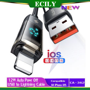 Ecily USB để sét 3A Cáp sạc nhanh thông minh Power off cho i-Phone 14 13 12 11 XR 8 7 6S CA-362