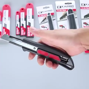 KAPRO 254-18H Safety Pen Knife Auto Retractable Blade Black 18mm Zinc Alloy Body Self-Lock Utility