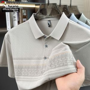TUCANO | Ice Silk Short Sleeve Collared Business Tshirt for Elderly Men
