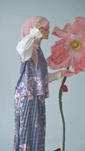 ZR Fashion Setelan Rok Plisket Motif Rosy Caramel Lightweight