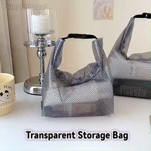 Large Capacity Strap Buckle Design Waterproof Makeup Bag Toiletry Bag Portable Storage Bag Transparent