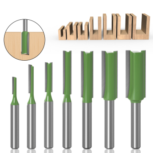 1pc 1/4′′ 6mm Shank Straight Bit Tungsten Carbide Single Double Flute Router Bit Wood Milling Cutter For Woodwork Tool MC06020