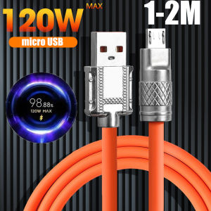 1-2m Micro USB Cable Aluminum Alloy Interface Fast Charging Data Cable 120W 6A Cable Charger Quick Charge Data Cable