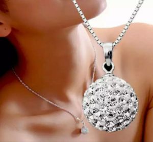 KALUNG ITALI SILVER LIONTIN BULAT PERMATA TANAM ANTI KARAT AKSESORIS WANITA DEWASA KEKINIAN  TITANIUM